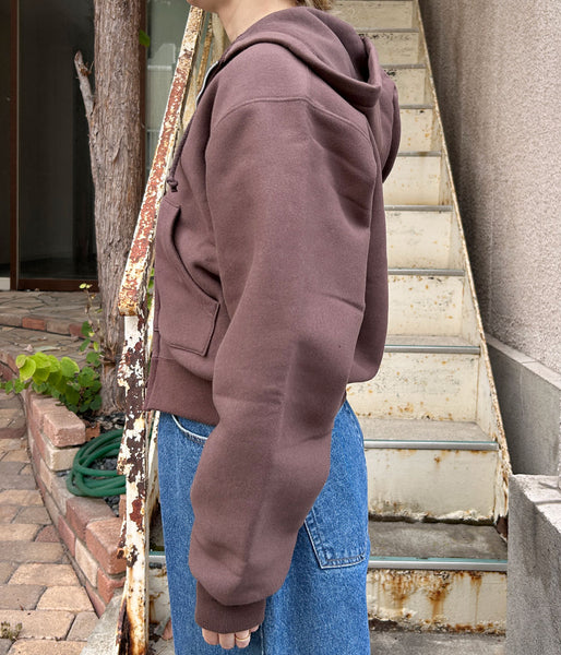 PHEENY/ATHLETIC FLEECE ZIP-UP HOODIE(BROWN)