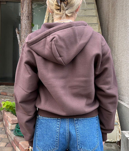PHEENY/ATHLETIC FLEECE ZIP-UP HOODIE(BROWN)