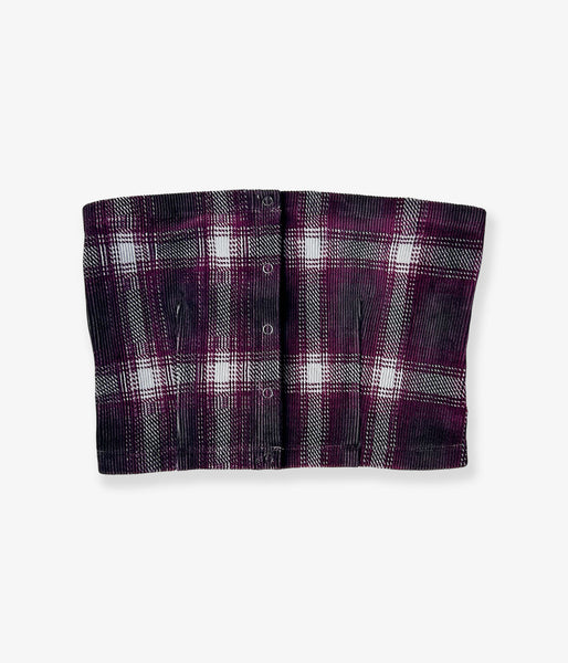 PHEENY/OMBRE CHECK STRETCH CORDUROY BUSTIER(PURPLE)