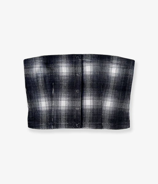 PHEENY/OMBRE CHECK STRETCH CORDUROY BUSTIER(BLACK)