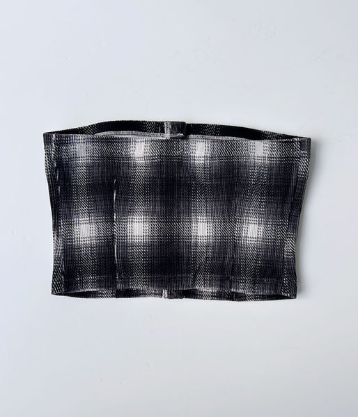 PHEENY/OMBRE CHECK STRETCH CORDUROY BUSTIER(BLACK)