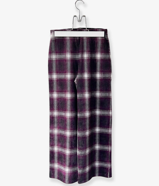 PHEENY/OMBRE CHECK STRETCH CORDUROY WIDE PANTS(PURPLE)