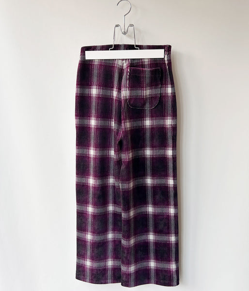 PHEENY/OMBRE CHECK STRETCH CORDUROY WIDE PANTS(PURPLE)