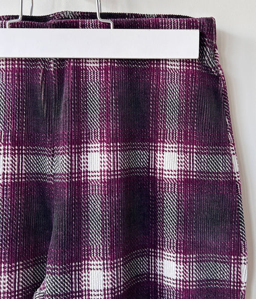 PHEENY/OMBRE CHECK STRETCH CORDUROY WIDE PANTS(PURPLE)