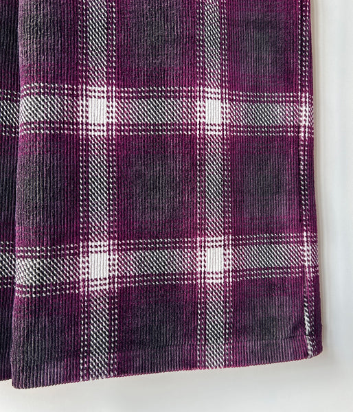 PHEENY/OMBRE CHECK STRETCH CORDUROY WIDE PANTS(PURPLE)