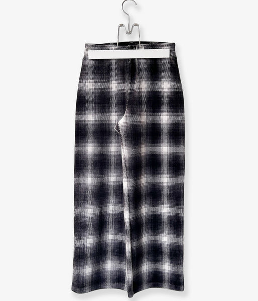 PHEENY/OMBRE CHECK STRETCH CORDUROY WIDE PANTS(BLACK)