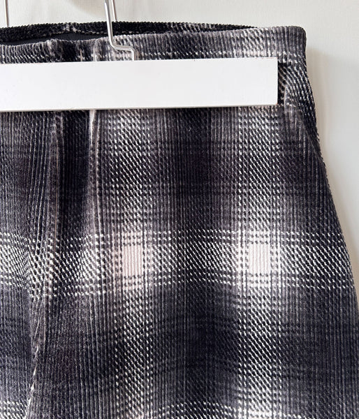 PHEENY/OMBRE CHECK STRETCH CORDUROY WIDE PANTS(BLACK)