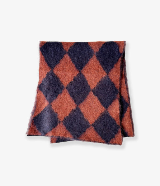 PHEENY/KID MOHAIR DIAMOND CHECK MUFFLER(NV×OR)
