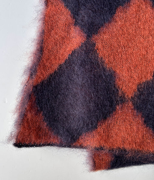 PHEENY/KID MOHAIR DIAMOND CHECK MUFFLER(NV×OR)