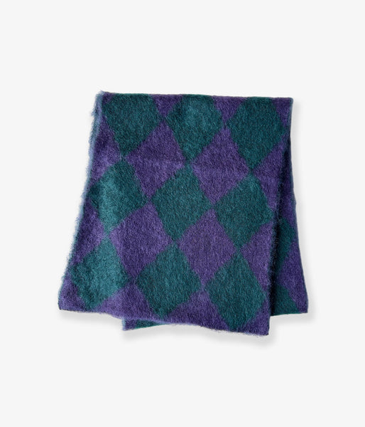 PHEENY/KID MOHAIR DIAMOND CHECK MUFFLER(PU×GR)