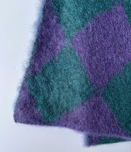 PHEENY/KID MOHAIR DIAMOND CHECK MUFFLER(PU×GR)