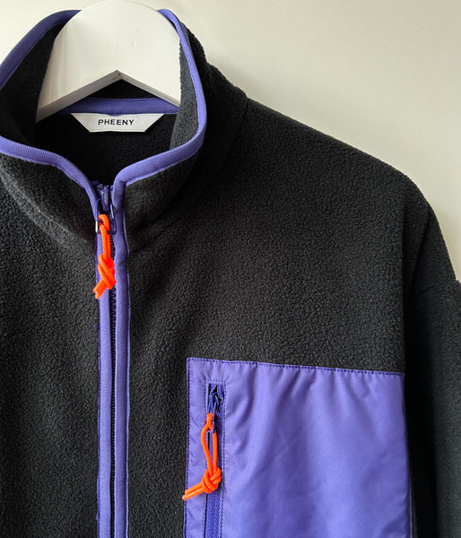 PHEENY/ECO FLEECE ZIP-UP BLOUSON(BLACK)