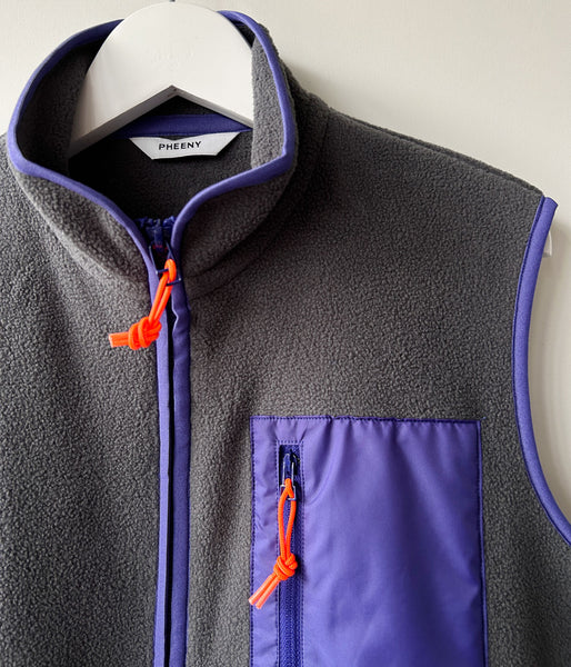 PHEENY/ECO FLEECE ZIP-UP VEST(GRAY)