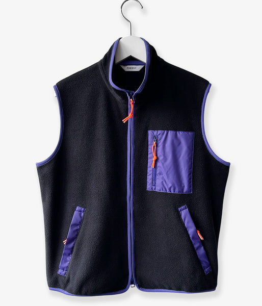 PHEENY/ECO FLEECE ZIP-UP VEST(BLACK)