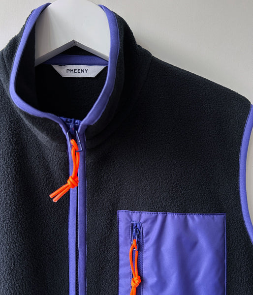 PHEENY/ECO FLEECE ZIP-UP VEST(BLACK)