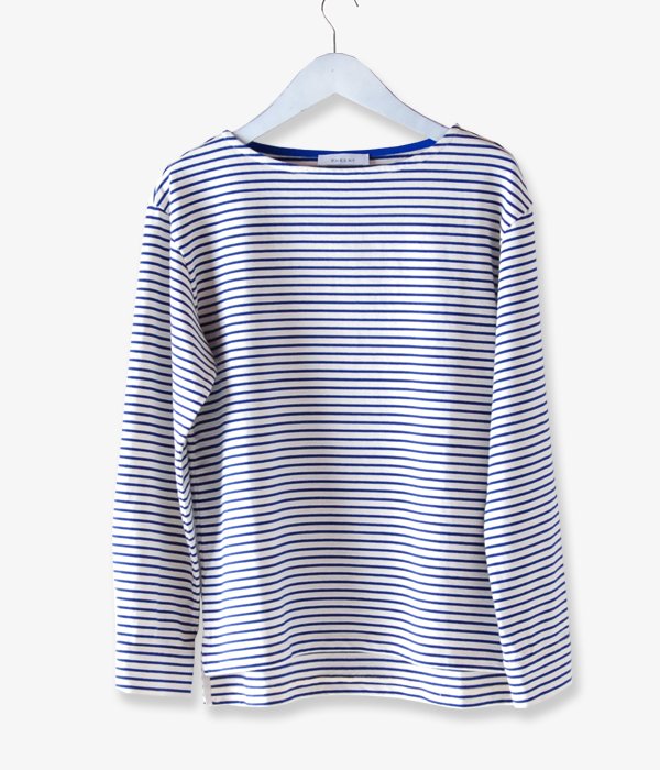 PHEENY/BORDER BOAT NECK L/S(BLUE)