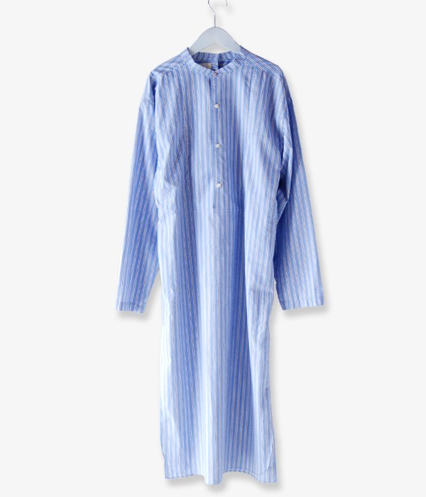 WRYHT/BACK-PLACKET BAND COLLER LONG SHIRTS(PAJAMA STRIPE)