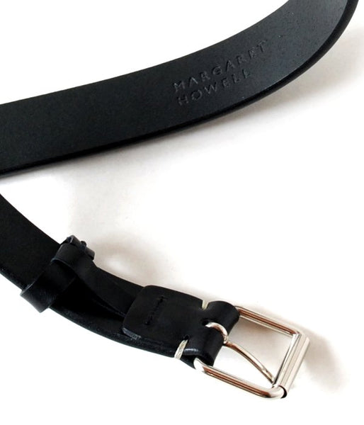 MARGARET HOWELL/ROLLER BUCKLE BELT(BLACK)