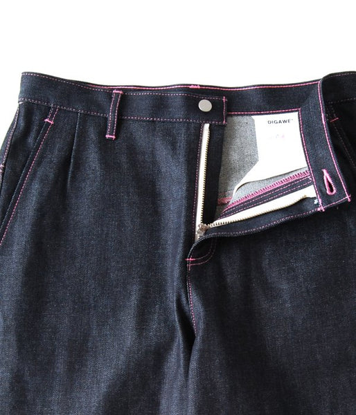 DIGAWEL/PINK STITCH JEANS(NAVY)