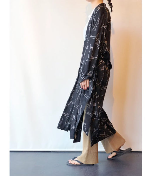 PHEENY/NYC PRINTED ROBE(BLACK)