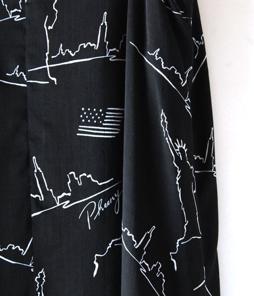 PHEENY/NYC PRINTED CAMISOLE DRESS(BLACK)