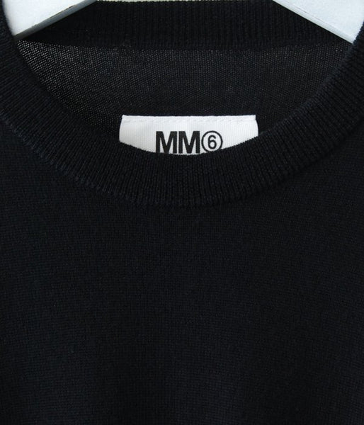 MM6 MAISON MARGIELA/WOOL+LAMINATED PATCHES KNIT PULLOVER (BLACK)