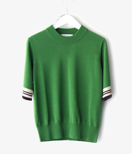 PHEENY/12G SCHOOL S/S KNIT(GREEN)