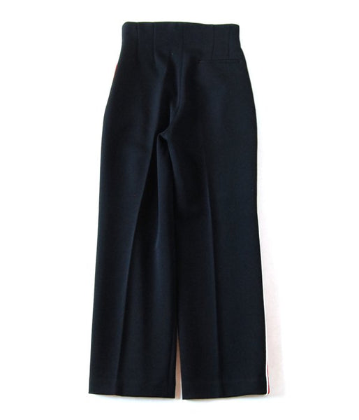 PHEENY/TRICOTINE SIDE STRIPE HIGH WAIST SLACKS(BLACK)