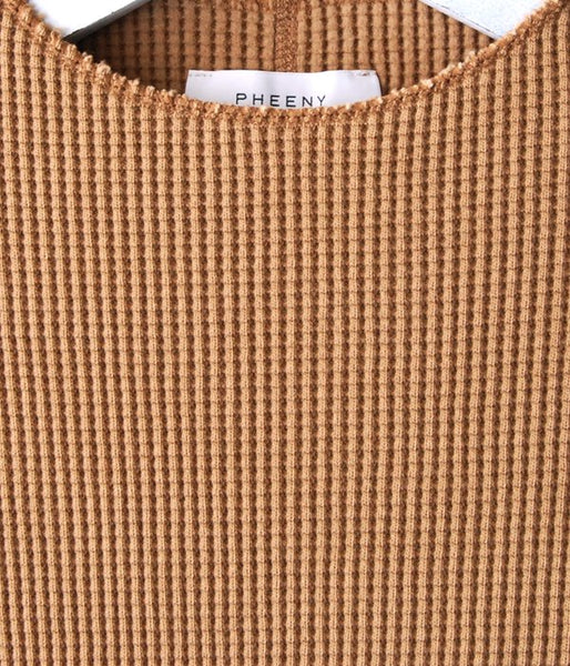 PHEENY/BIG WAFFLE HIGH NECK L/S(CAMEL)