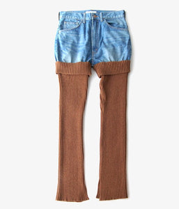 PHEENY/JEANS WITH LEG WARMER(BROWN)