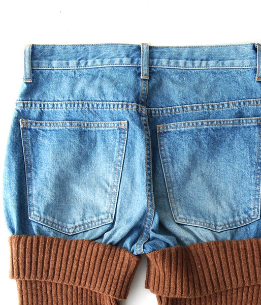 PHEENY/JEANS WITH LEG WARMER(BROWN)