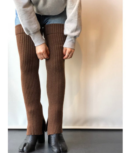 PHEENY/JEANS WITH LEG WARMER(BROWN)