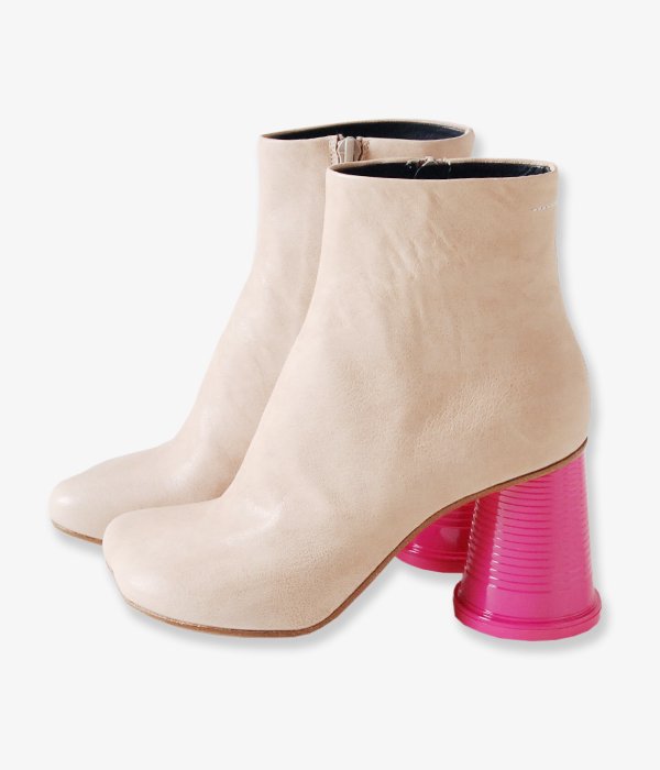 MM6 MAISON MARGIELA/ANKLE BOOTS WITH CUP HEELS(SAND/PINK)