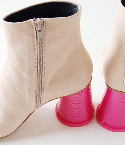 MM6 MAISON MARGIELA/ANKLE BOOTS WITH CUP HEELS(SAND/PINK)