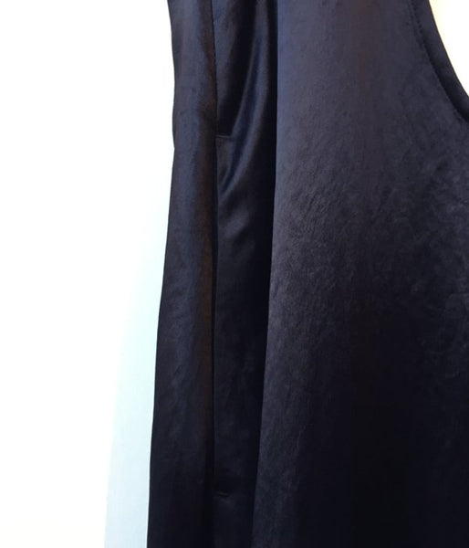 TOGA PULLA/ACETATE SATIN DRESS(BLACK)