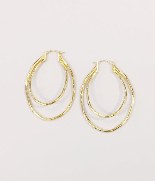 R.ALAGAN/LAYARD HOOP EARRING(GOLD)