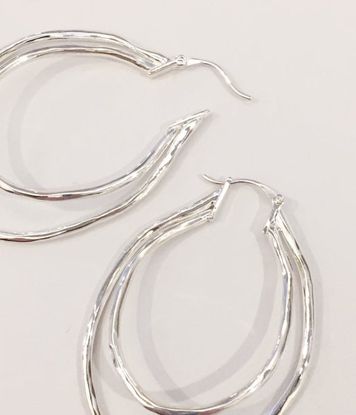 R.ALAGAN/LAYARD HOOP EARRING(SILVER)