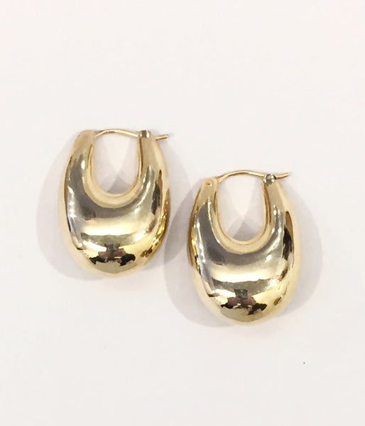 R.ALAGAN/PUFFY HOOP EARRING(GOLD)