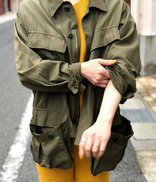 PHEENY/RAYON COTTON TWILL SHORT FATIGUE JACKET (OLIVE)