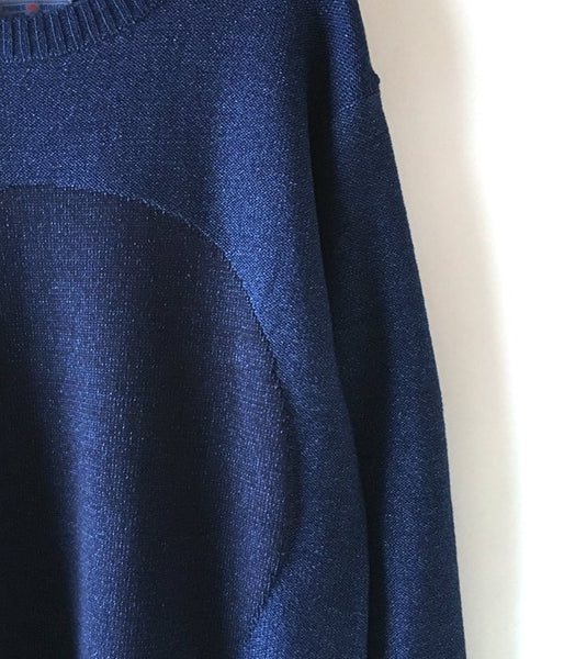 BLUE BLUE JAPAN/インディゴコットン タイヨウシャドウセーター (BLUE)