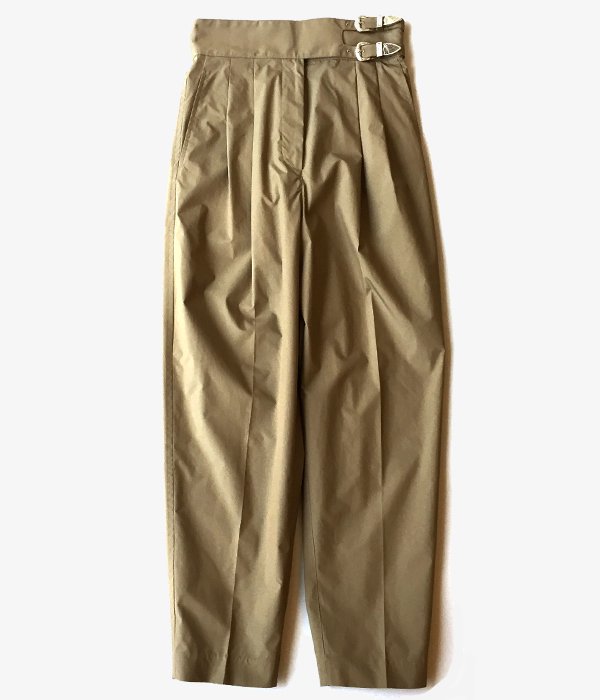 TOGA PULLA/COTTON TAFFETA TAPERED PANTS (BEIGE)