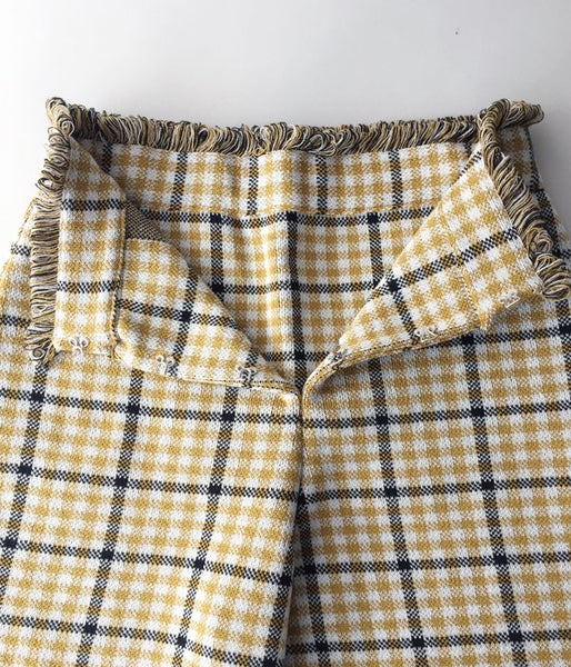 TAN/CHECKERED PANTS (MUSTARD)