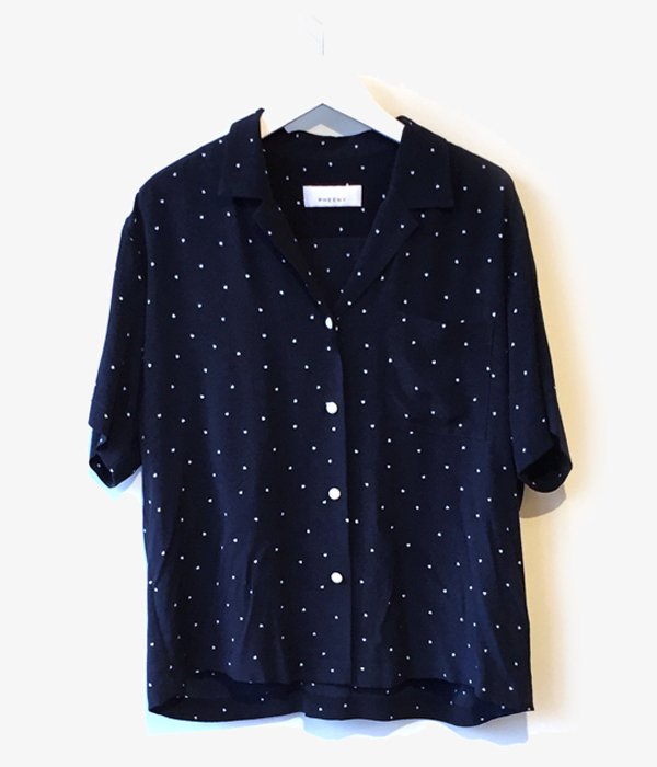 PHEENY/RAYON DOT S/S SHIRT (NAVY)