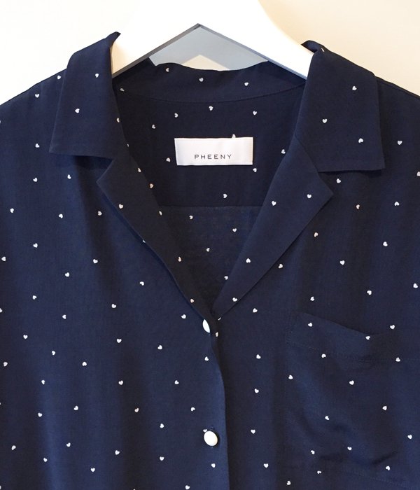 PHEENY/RAYON DOT S/S SHIRT (NAVY)