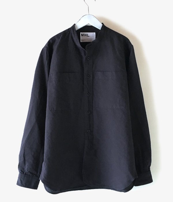 MHL./PLAIN COTTON LINEN SHIRT (NAVY)