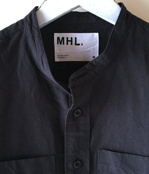 MHL./PLAIN COTTON LINEN SHIRT (NAVY)