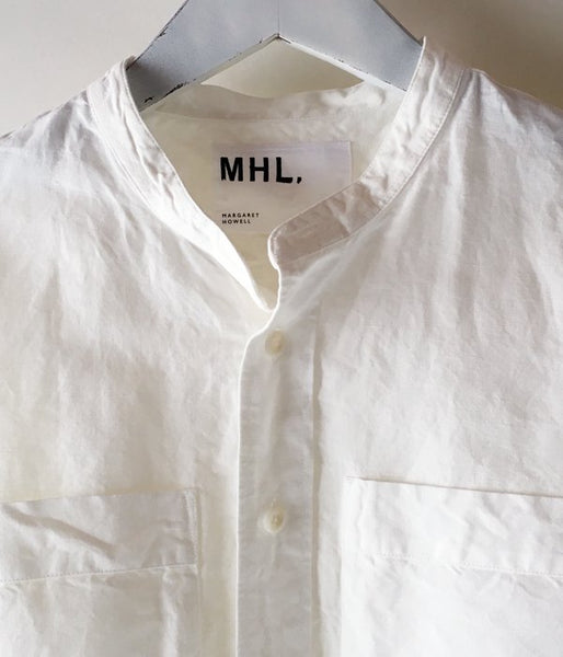 MHL./PLAIN COTTON LINEN SHIRT (WHITE)