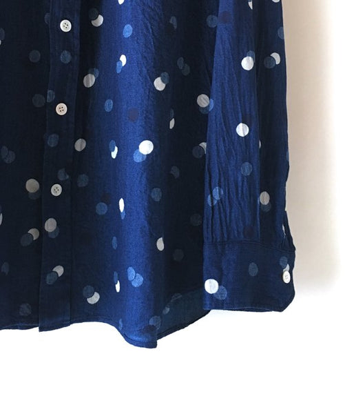 BLUE BLUE JAPAN/インディゴツイル カゲオイドット ボタンダウンシャツ (INDIGO)