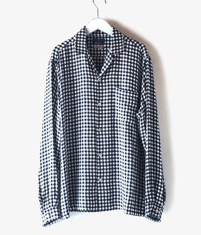 BLUE BLUE JAPAN/カスリレーヨンツイル オープンカラーシャツ (WHITE)