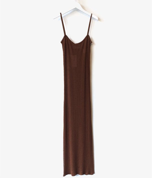 TAN/SOFTSHINY LONG ONEPIECE (BROWN)